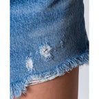 Levi's Shorts Donna Blu Cotone Zip Bottone Tasche