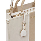 Liu Jo Borsa Donna Beige Cotone Cerniera Grande