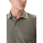 Boss Polo Uomo Grigio Cotone Maniche Corte
