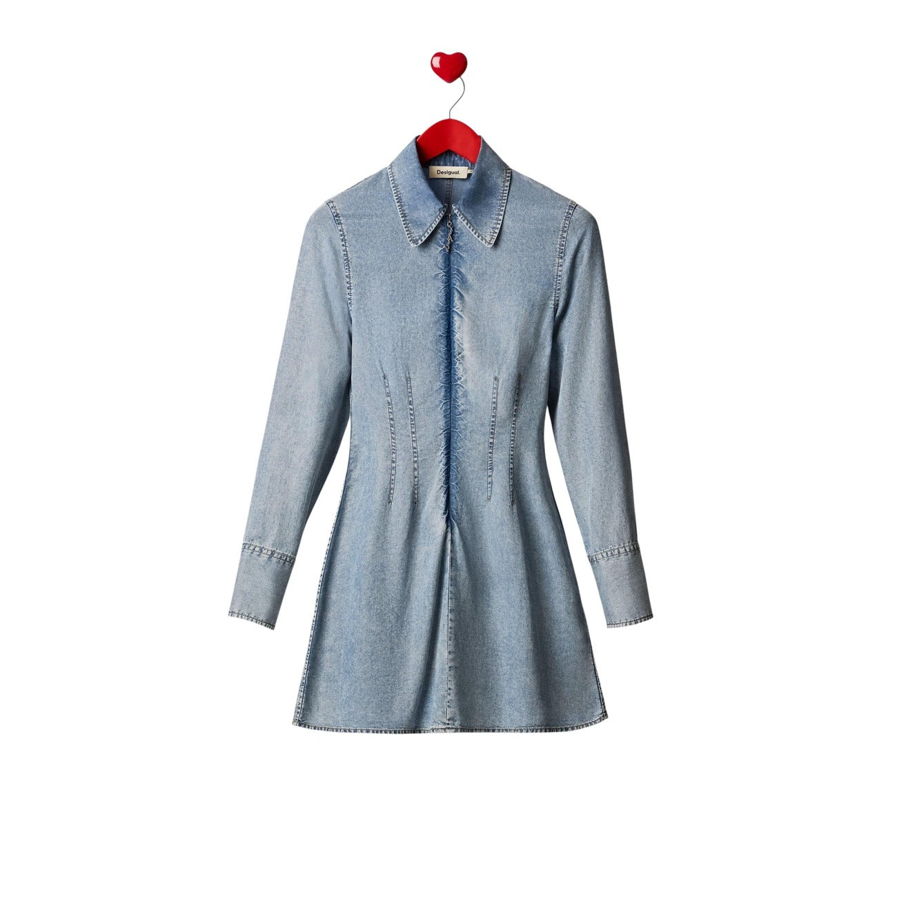 Desigual Abito Donna Azzurro Lyocell Maniche Lunghe - AbbiMar
