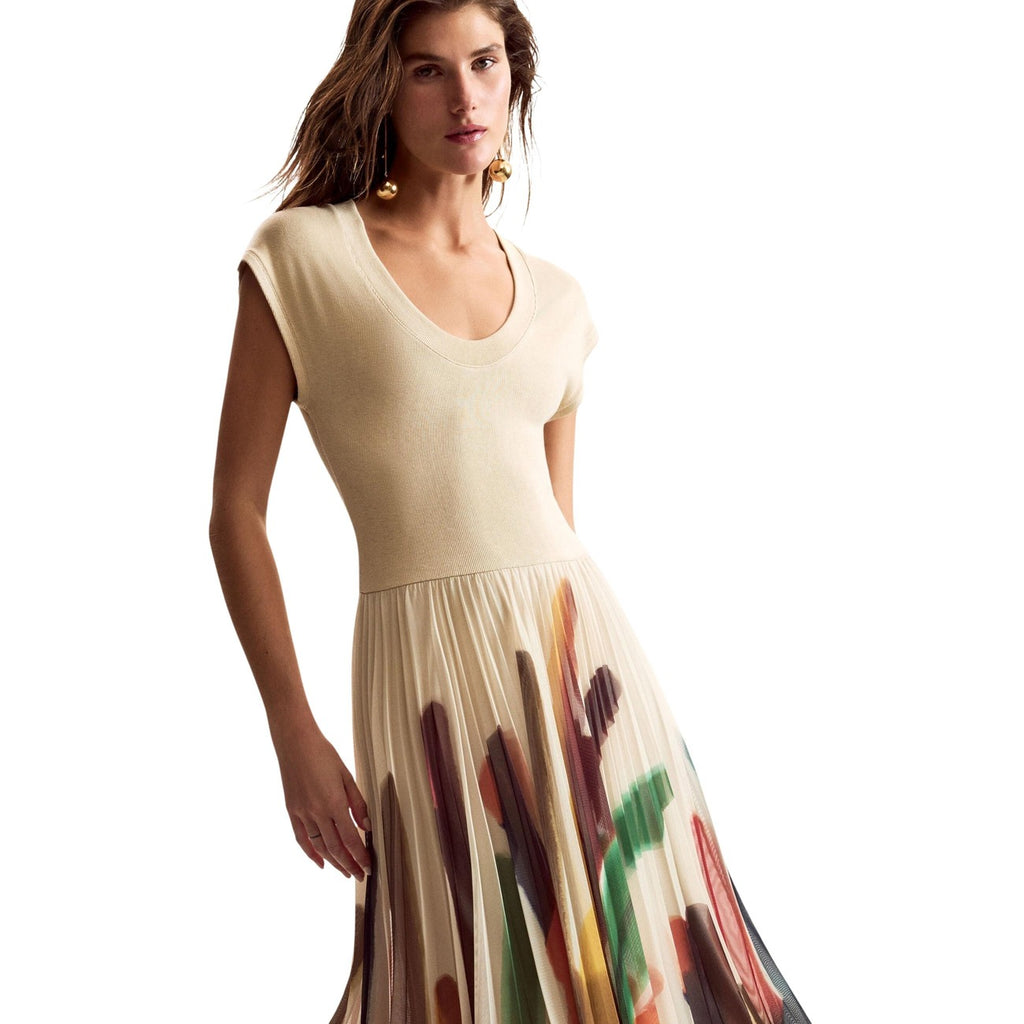 Desigual Abito Donna Beige Stampa Maniche Corte - AbbiMar
