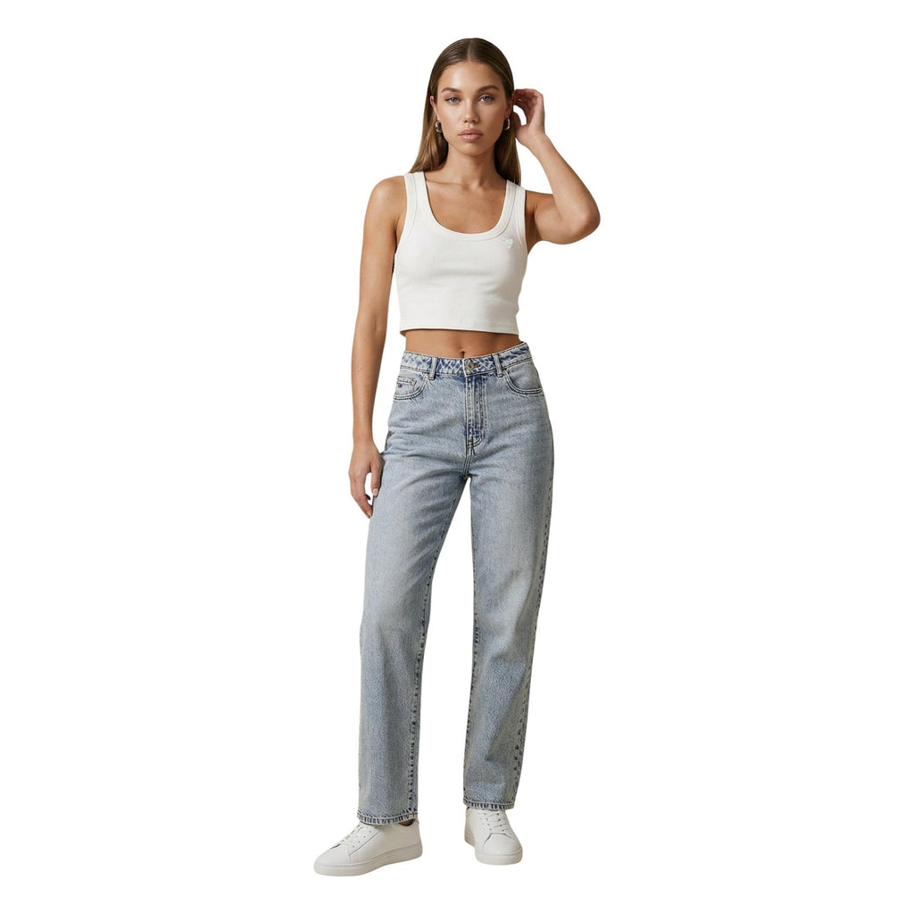 Guess Active Top Donna Bianco Smanicato Scollo Tondo - AbbiMar