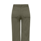Jacqueline De Yong Pantaloni Donna Verde Zip Bottone Cotone - AbbiMar