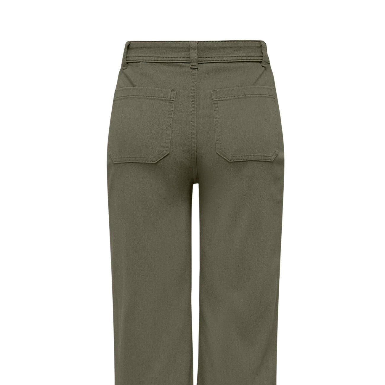 Jacqueline De Yong Pantaloni Donna Verde Zip Bottone Cotone - AbbiMar