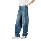 Tommy Hilfiger Jeans Donna Blu Cotone Organico Zip Bottone - AbbiMar
