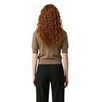 Only Polo Donna Beige Scollo V Maniche Corte - AbbiMar