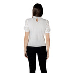 Morgan De Toi Blouse Donna Bianco Cotone Scollo Alto - AbbiMar