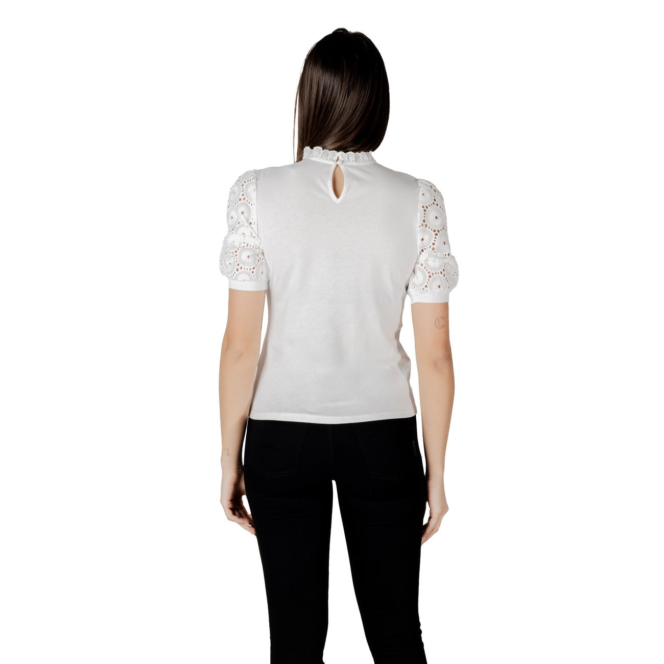 Morgan De Toi Blouse Donna Bianco Cotone Scollo Alto - AbbiMar