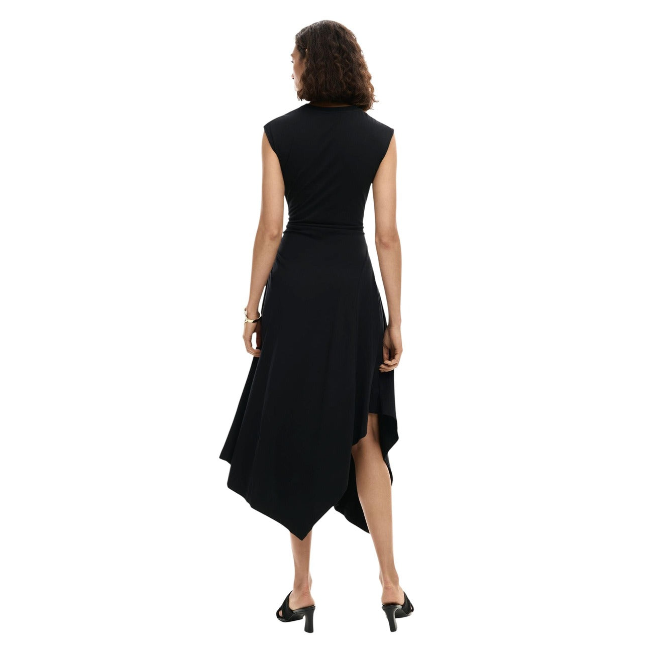 Desigual Abito Donna Nero Stampa Smanicato Cotone - AbbiMar