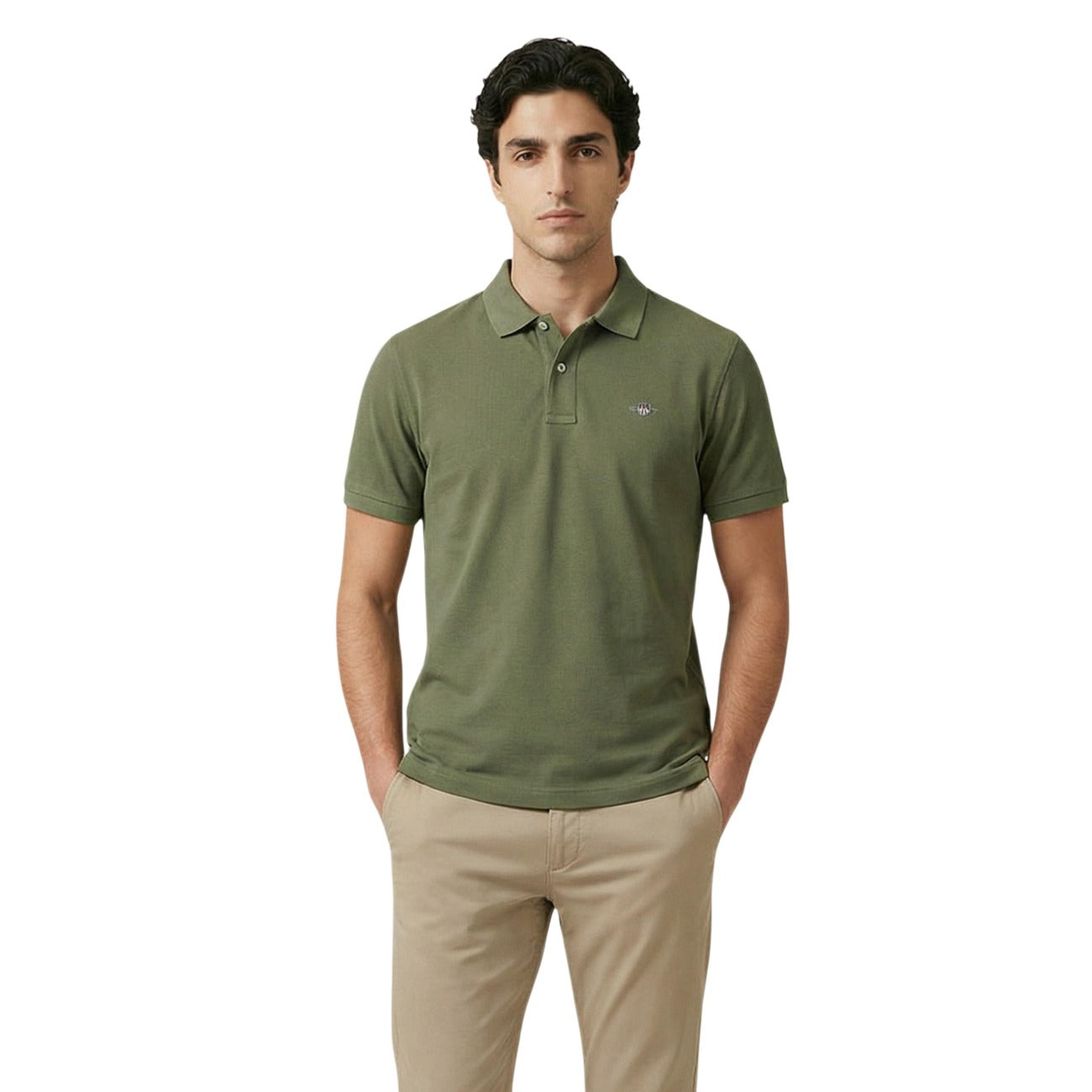 Gant Polo Uomo Verde Cotone Maniche Corte - AbbiMar