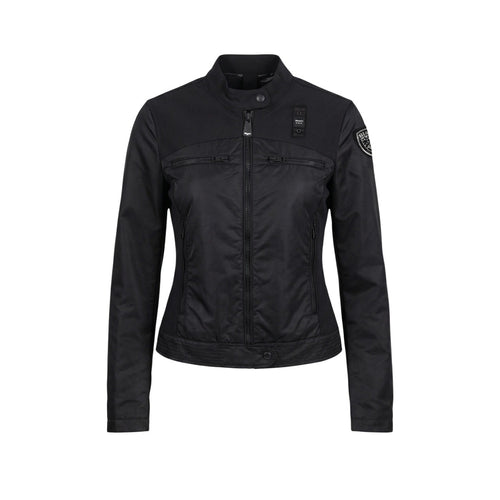 Blauer Giacca Donna Nero Scollo Alto Cerniera Tasche - AbbiMar