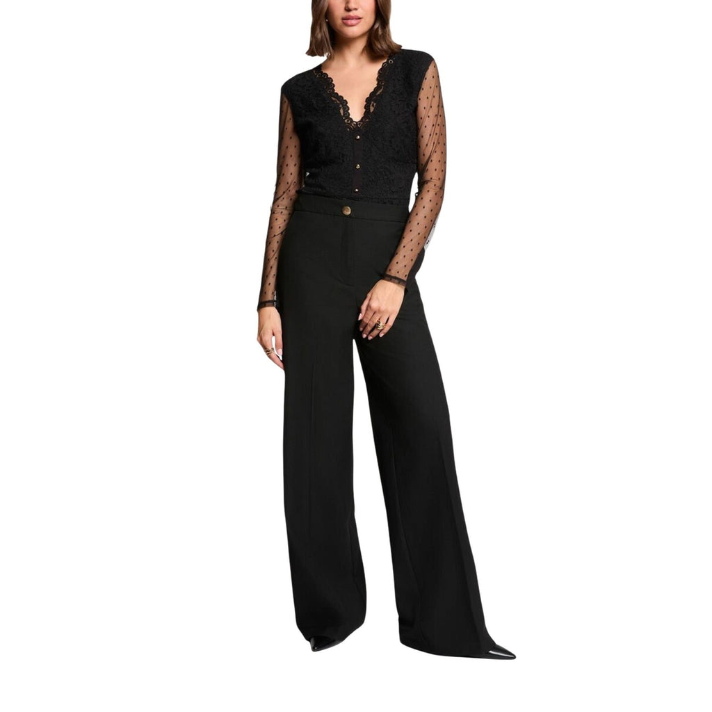 Morgan De Toi Blouse Donna Nero Bottoni Maniche Lunghe Scollo V - AbbiMar