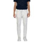 Jeckerson Pantaloni Uomo Bianco Cotone Zip Tasche - AbbiMar