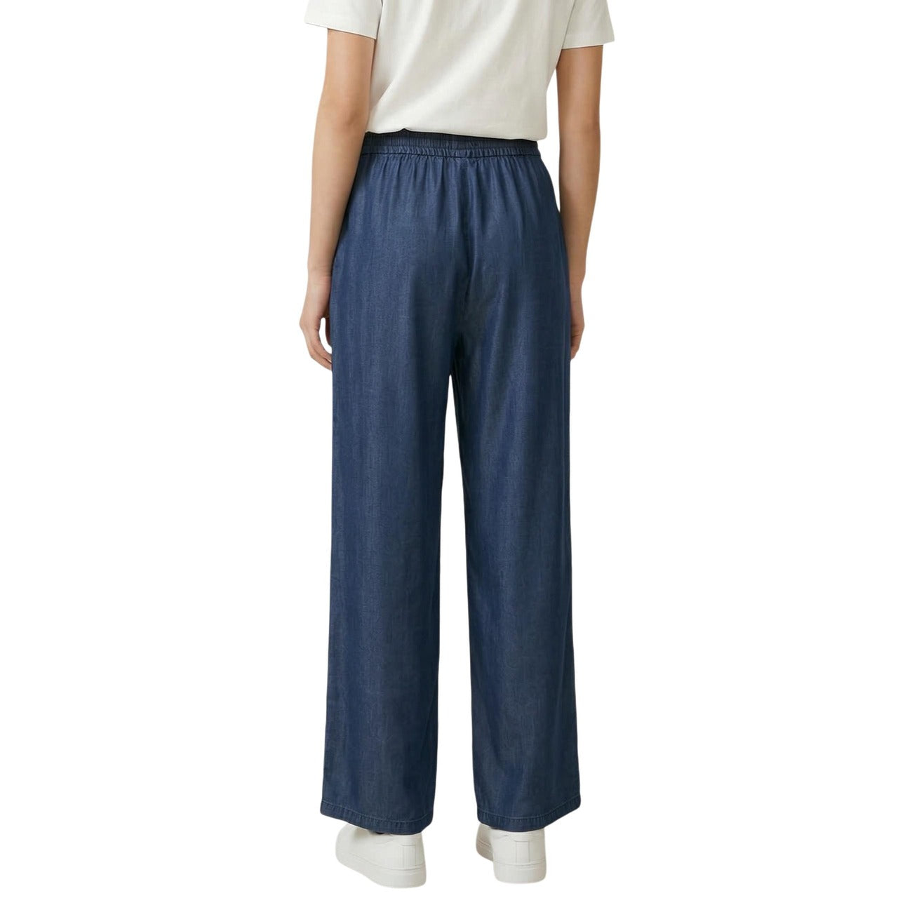 Only Pantaloni Donna Blu Lyocell Tasche Anteriori