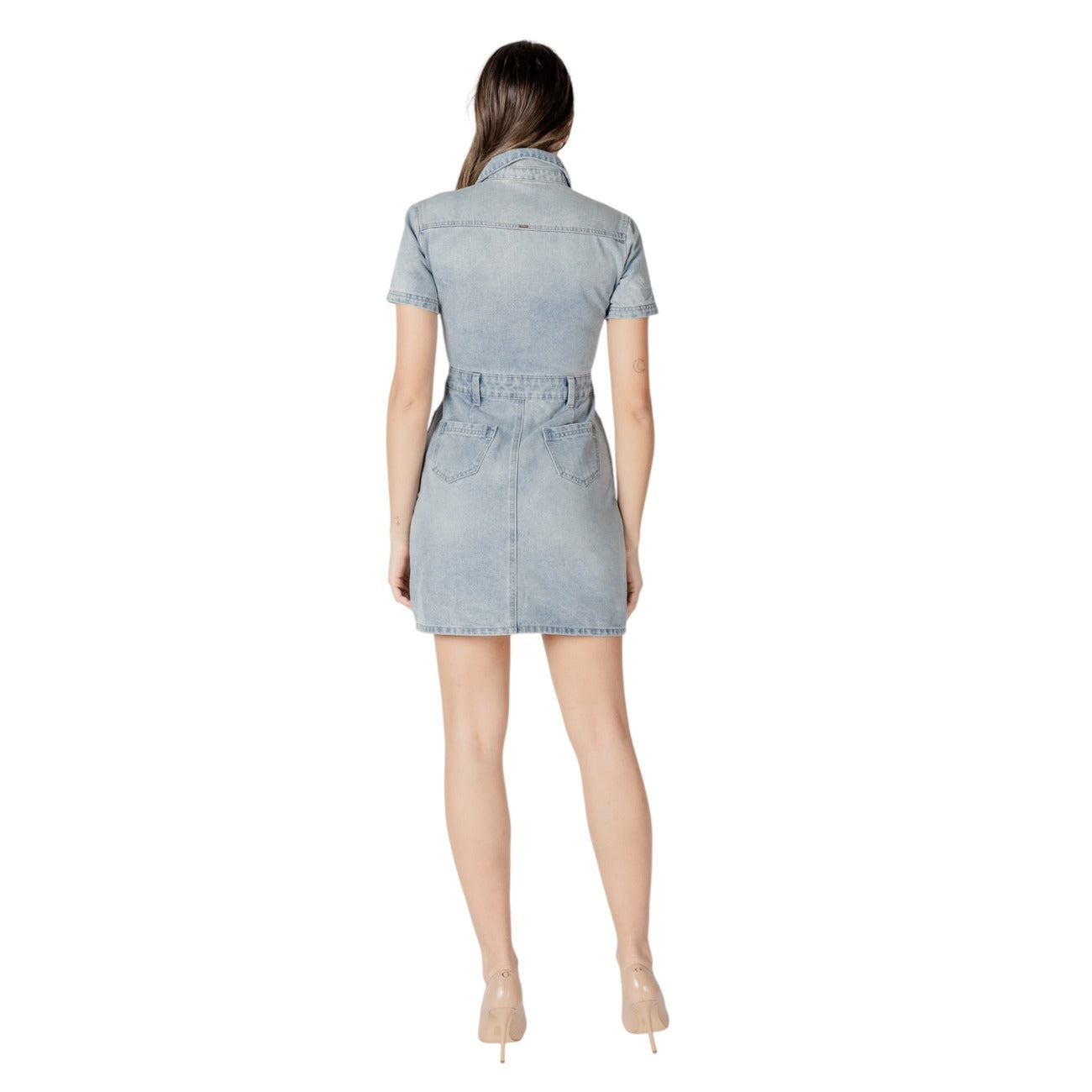 Morgan De Toi Abito Donna Azzurro Cotone Bottoni Tasche - AbbiMar
