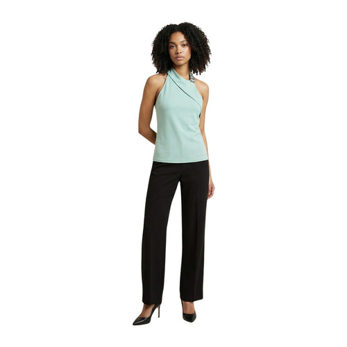 Artigli Top Donna Verde Smanicato Scollo Alto Made in Italy - AbbiMar