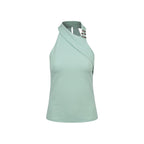 Artigli Top Donna Verde Smanicato Scollo Alto Made in Italy - AbbiMar