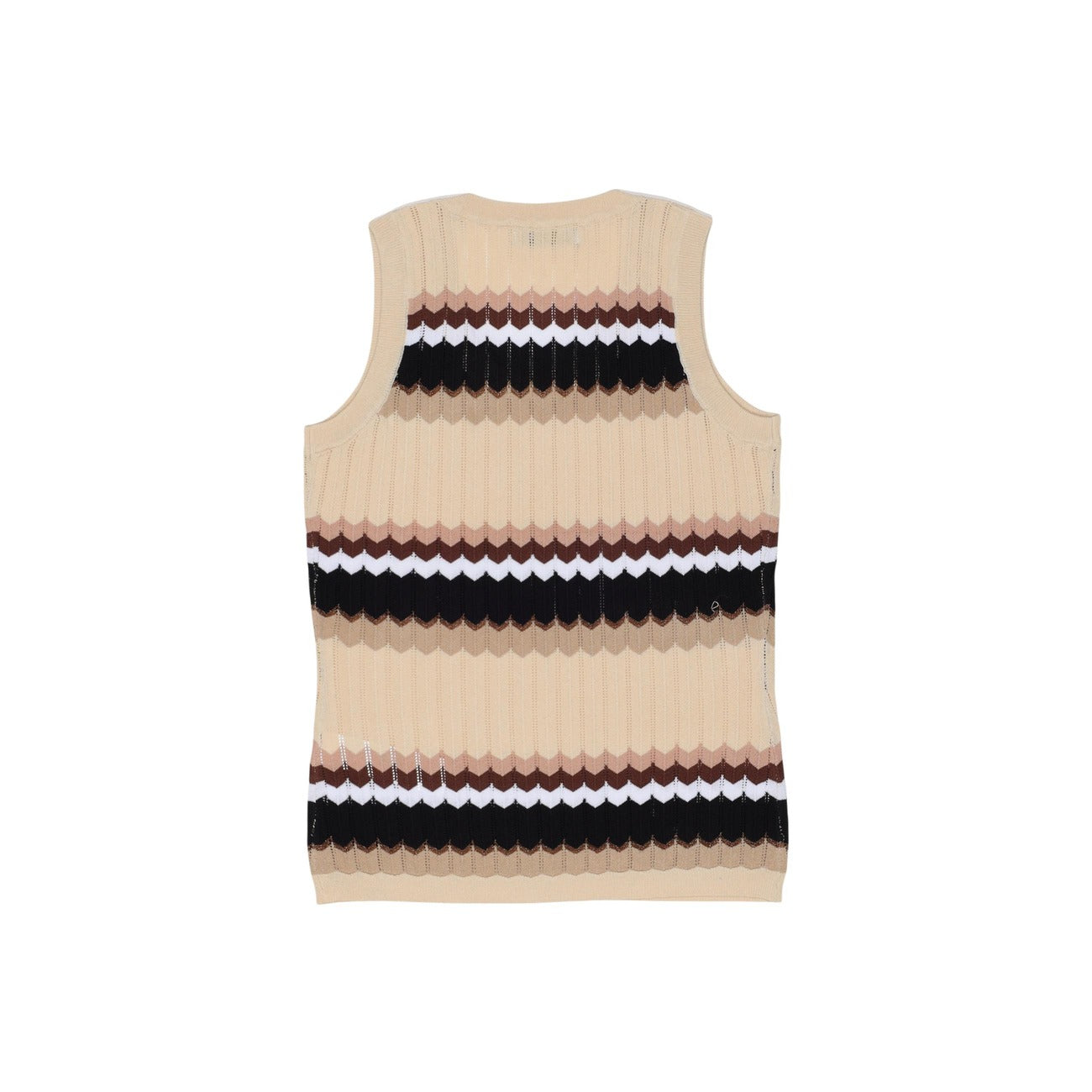 Artigli Top Donna Beige Righe Lurex Smanicato - AbbiMar