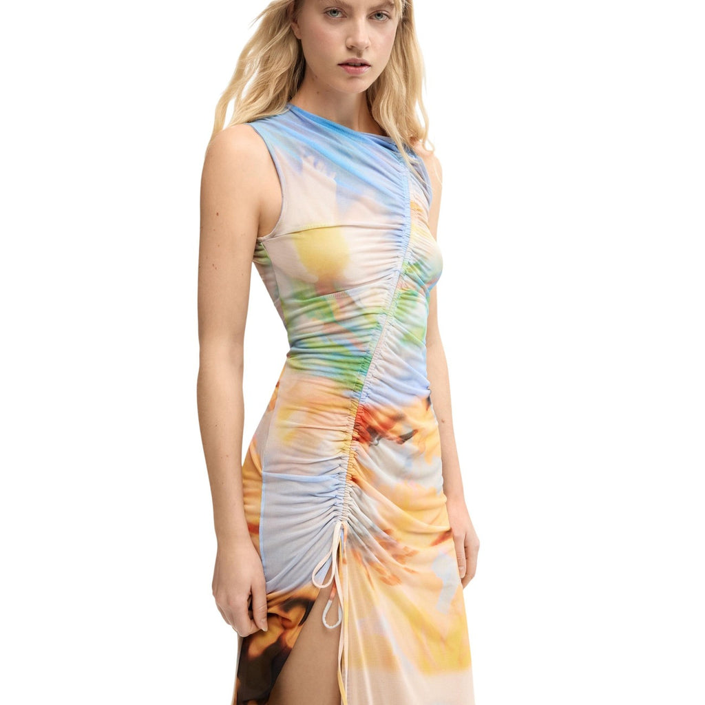 Desigual Abito Donna Arancione Floreale Smanicato - AbbiMar
