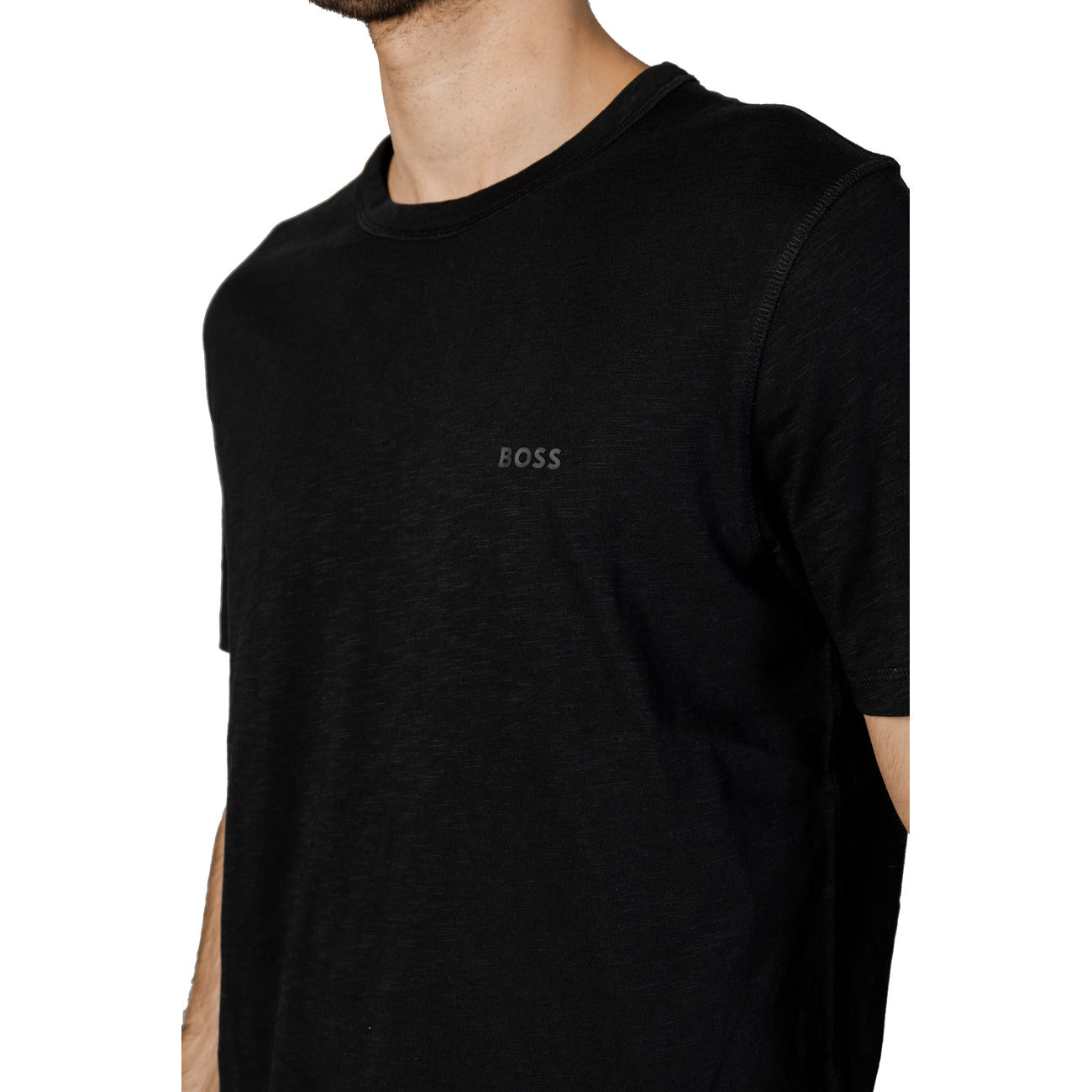 Boss T-Shirt Uomo Nero Stampa Maniche Corte Cotone - AbbiMar