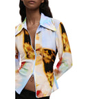 Desigual Camicia Donna Giallo Floreale Viscosa Maniche Lunghe - AbbiMar