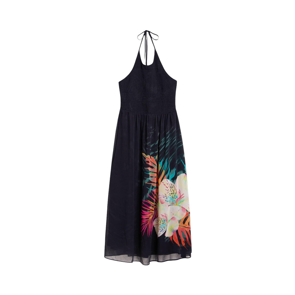 Desigual Abito Donna Nero Floreale Spalline Viscosa - AbbiMar