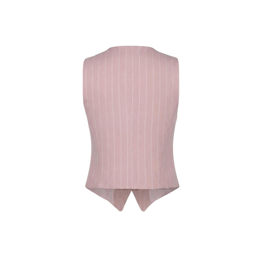 Artigli Gilet Donna Rosa Gessato Smanicato Bavero Made in Italy - AbbiMar