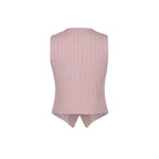 Artigli Gilet Donna Rosa Gessato Smanicato Bavero Made in Italy - AbbiMar