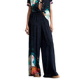 Desigual Pantaloni Donna Nero Floreale Viscosa - AbbiMar