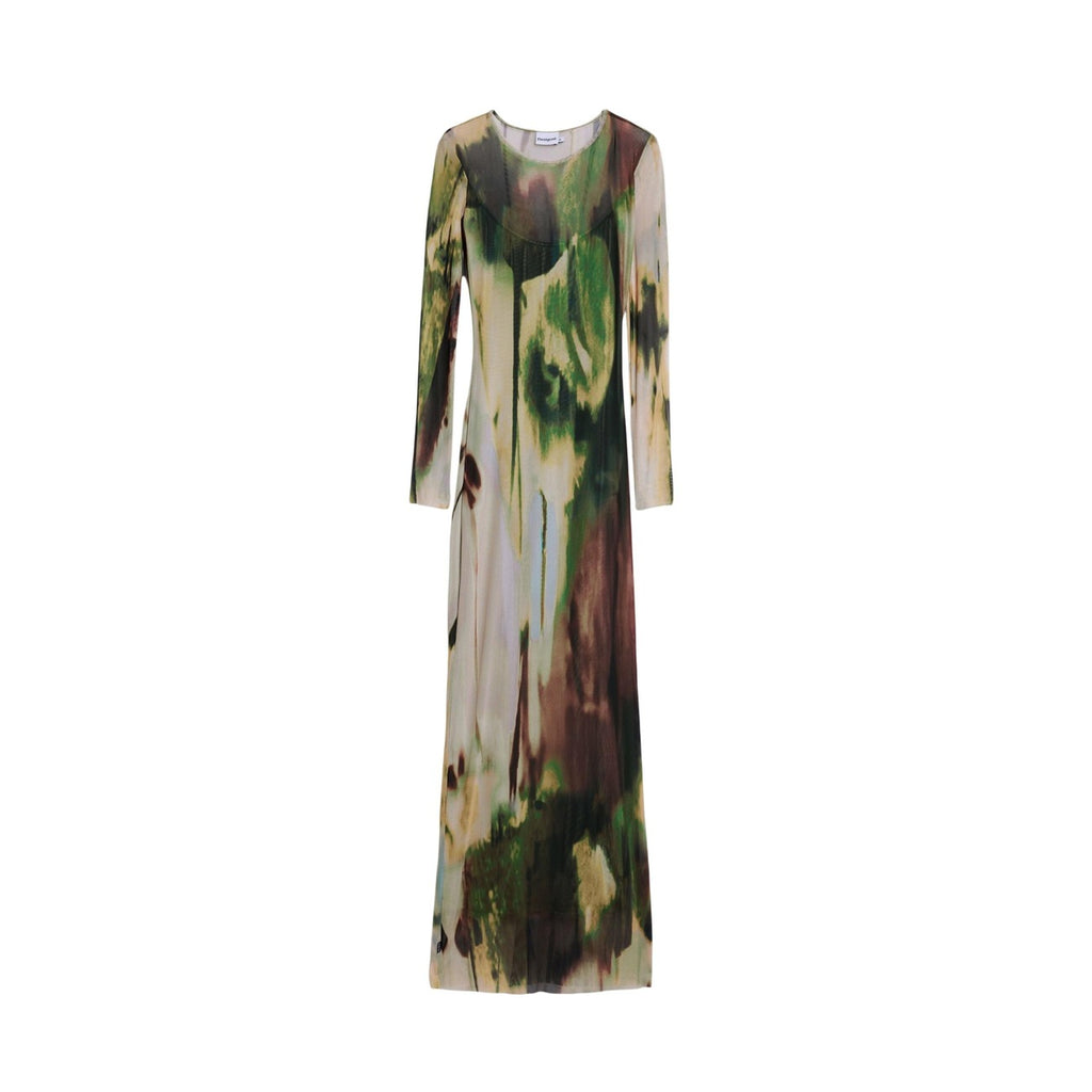 Desigual Abito Donna Verde Colorato Maniche Lunghe - AbbiMar