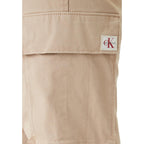 Calvin Klein Jeans Pantaloni Uomo Beige Cotone Zip Tasche Laterali - AbbiMar