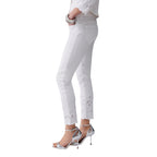 Liu Jo Jeans Donna Bianco Cotone Elastan Zip Bottone - AbbiMar