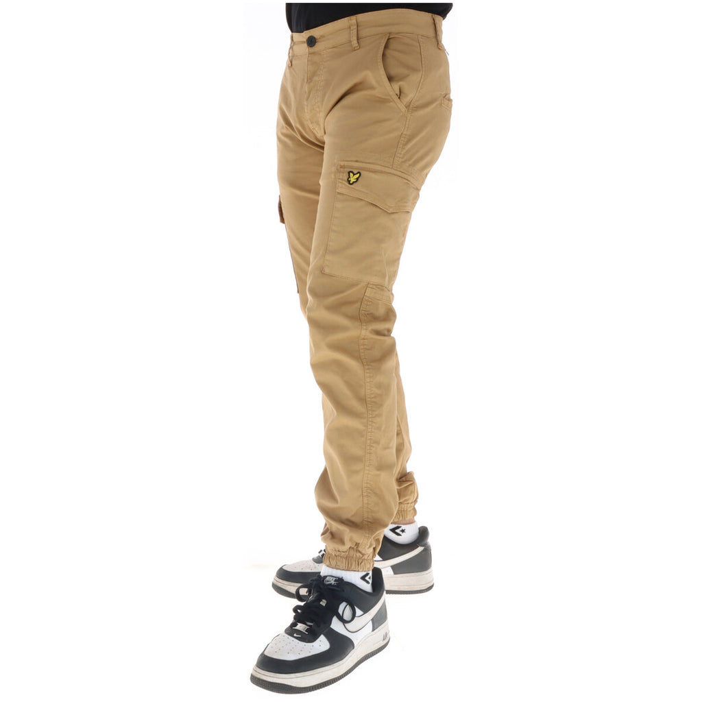 Lyle & Scott Pantaloni Uomo Cammello Stampa Cotone Bottoni - AbbiMar