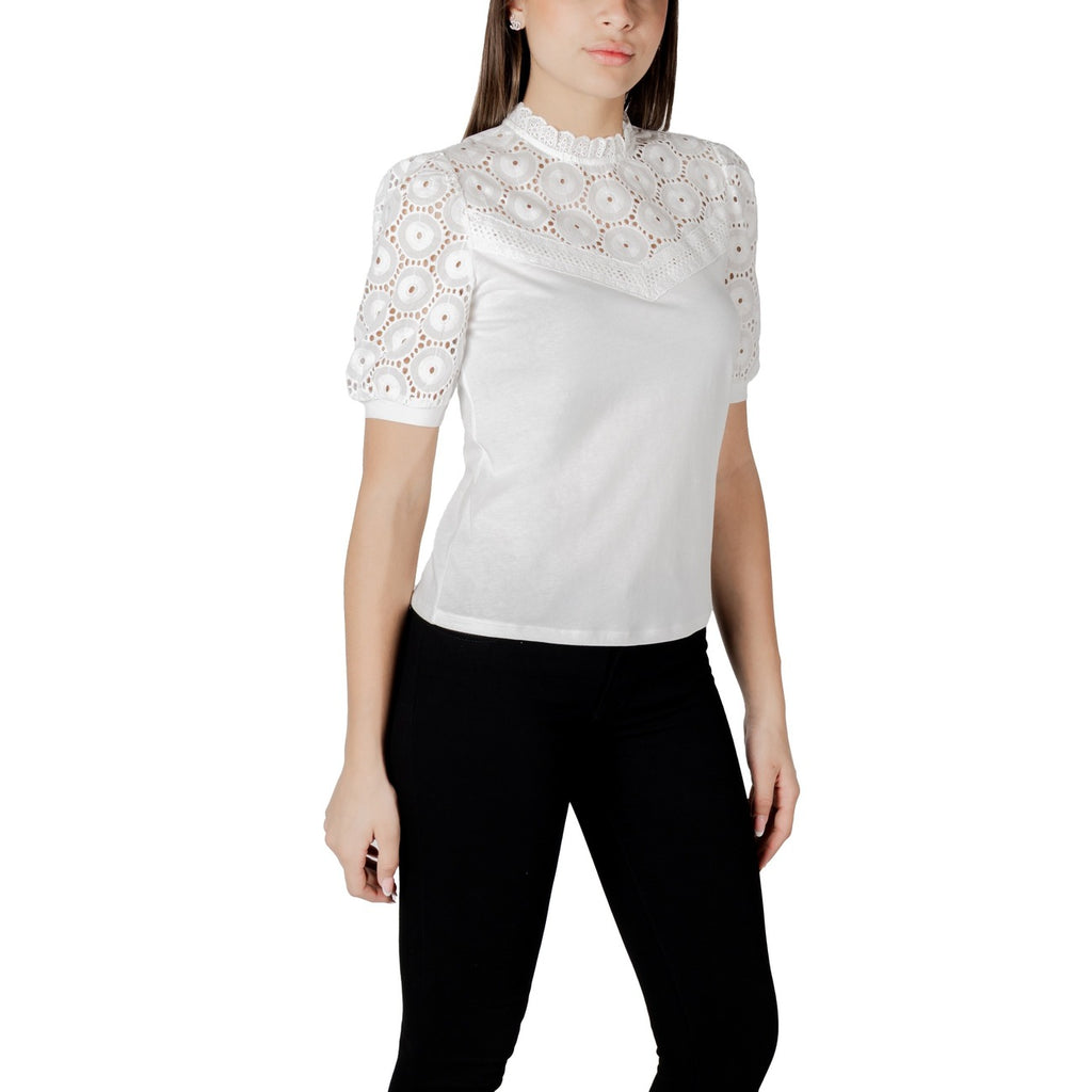 Morgan De Toi Blouse Donna Bianco Cotone Scollo Alto - AbbiMar