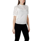 Morgan De Toi Blouse Donna Bianco Cotone Scollo Alto - AbbiMar