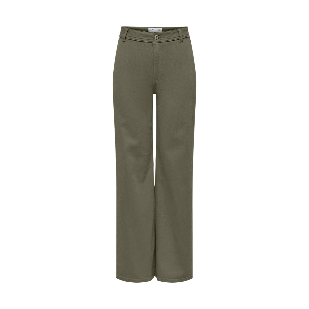Jacqueline De Yong Pantaloni Donna Verde Zip Bottone Cotone - AbbiMar