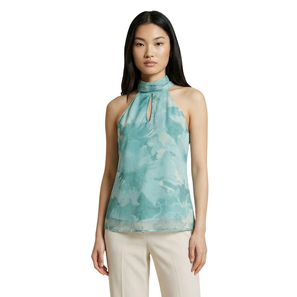 Artigli Top Donna Verde Smanicato Scollo Alto Made in Italy - AbbiMar