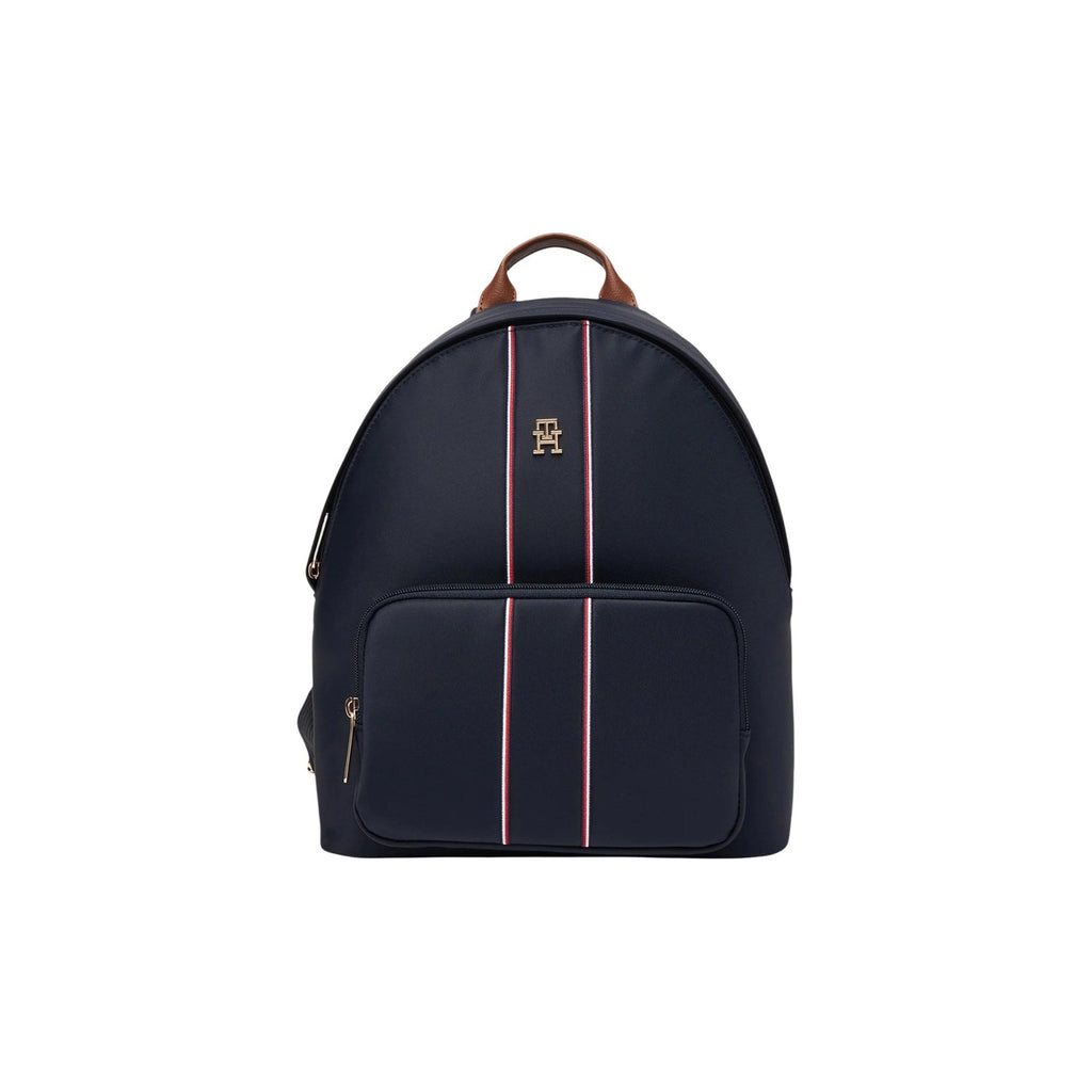 Tommy Hilfiger Zaino Donna Blu Cerniera Tasche Nylon Pelle - AbbiMar