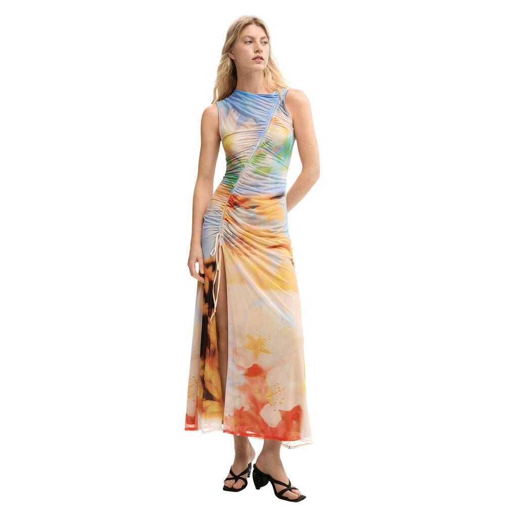 Desigual Abito Donna Arancione Floreale Smanicato - AbbiMar