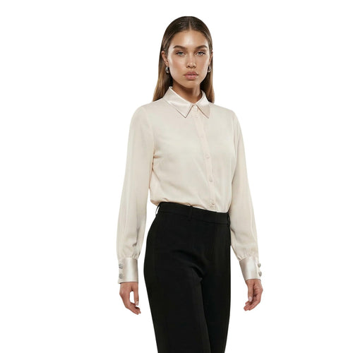 Artigli Camicia Donna Beige Maniche Lunghe Made in Italy - AbbiMar