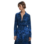 Desigual Abito Donna Blu Stampa Viscosa con Cintura - AbbiMar