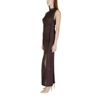 Guess Abito Donna Marrone Smanicato Scollo Alto Cerniera - AbbiMar