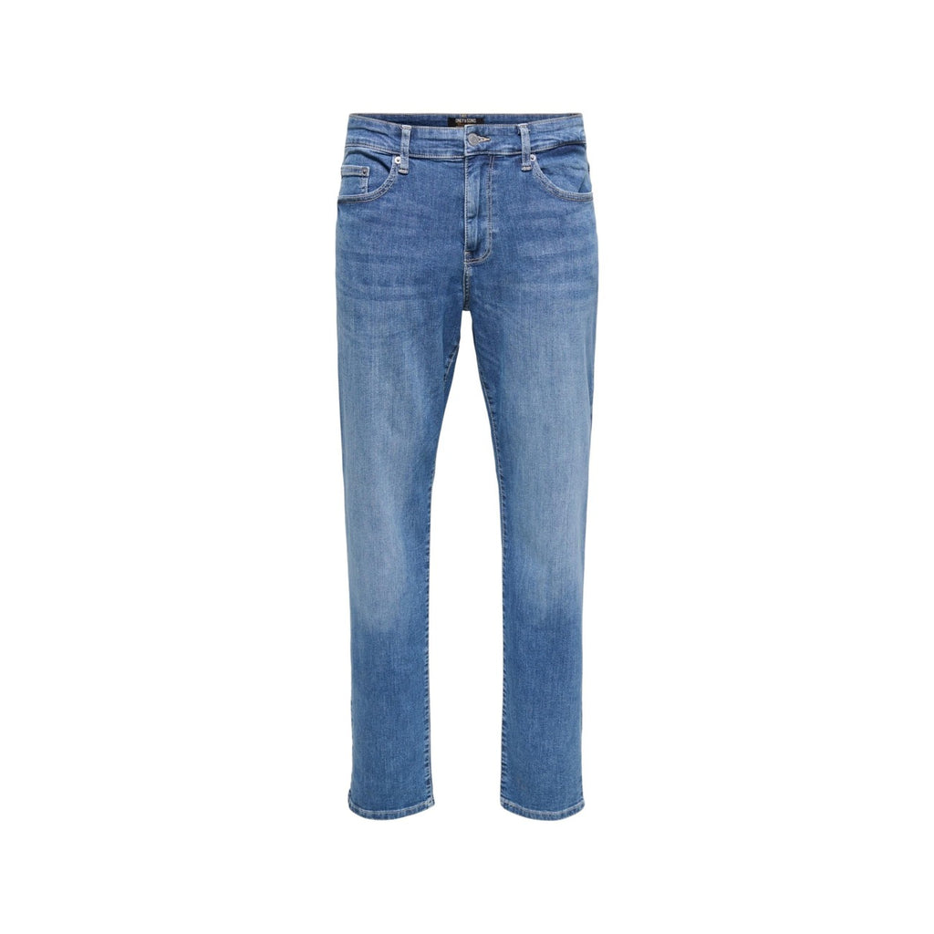Only & Sons Jeans Uomo Azzurro Cotone Elastan Zip Bottone - AbbiMar