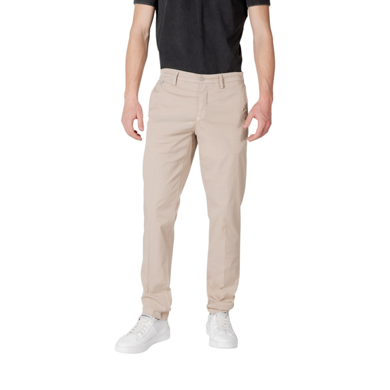 Replay Pantaloni Uomo Verde Cotone Zip Tasche - AbbiMar