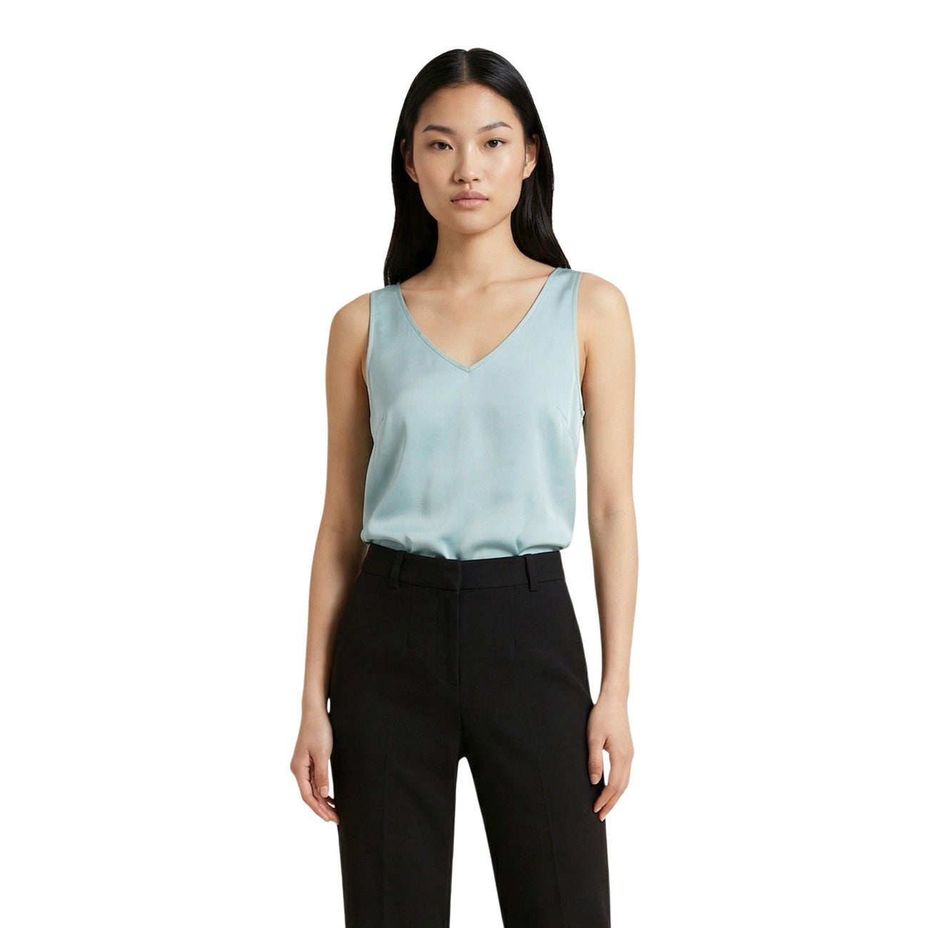 Artigli Canotta Donna Verde Smanicato Scollo V Made in Italy - AbbiMar