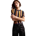 Desigual T-Shirt Donna Senape Righe Maniche Corte Viscosa - AbbiMar