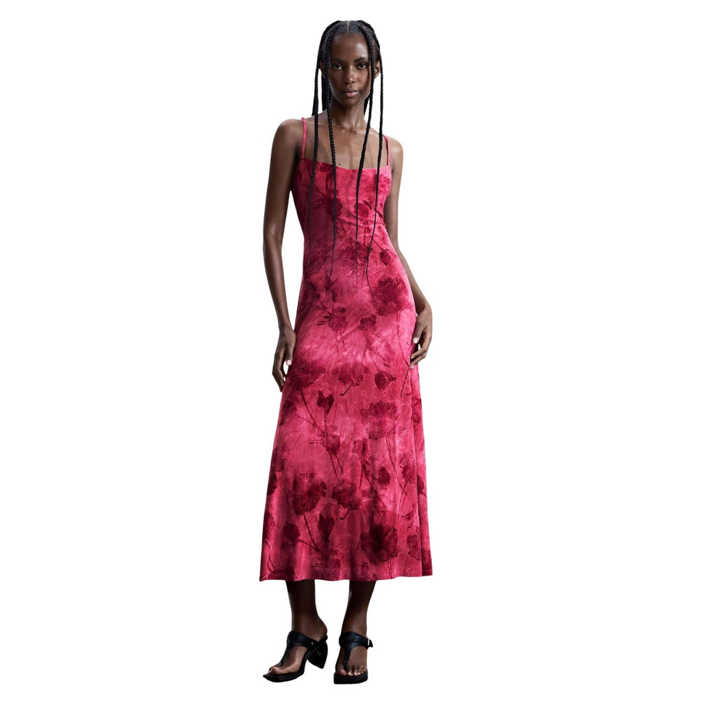 Desigual Abito Donna Fuxia Spalline Scollo Quadrato - AbbiMar
