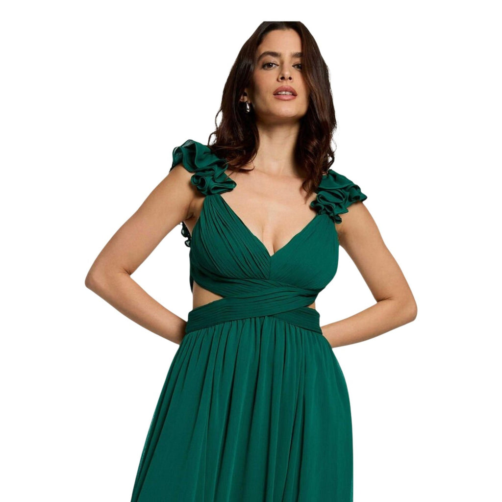 Morgan De Toi Abito Donna Verde Spalline Scollo V Profondo - AbbiMar