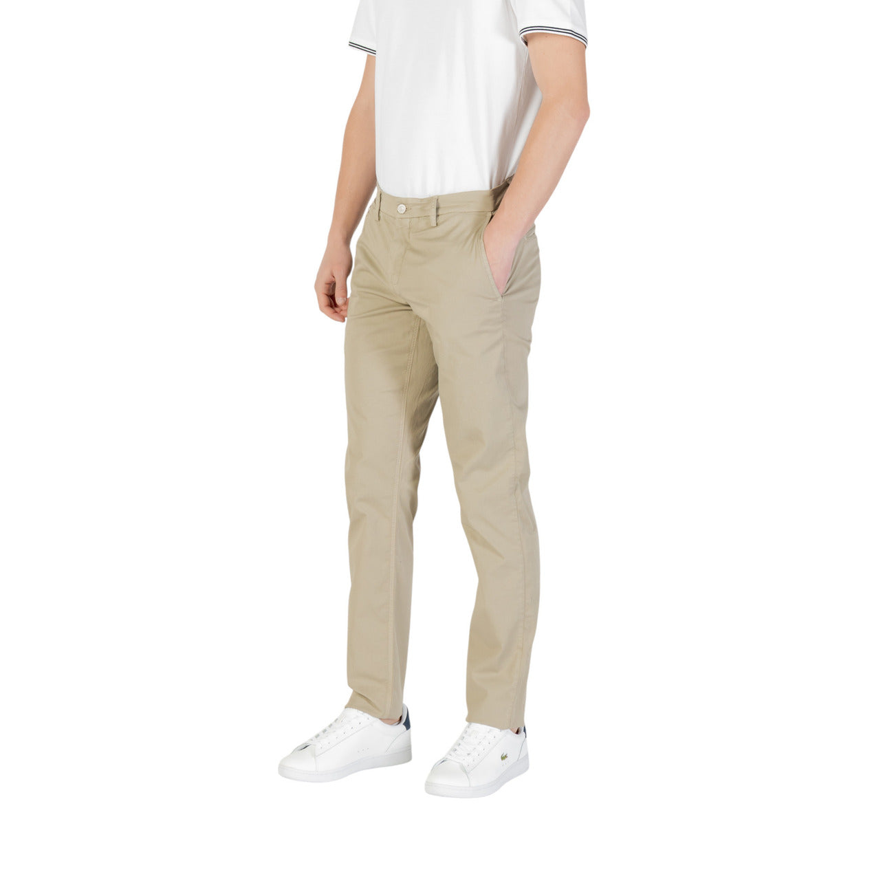 Replay Pantaloni Uomo Verde Cotone Zip Tasche - AbbiMar