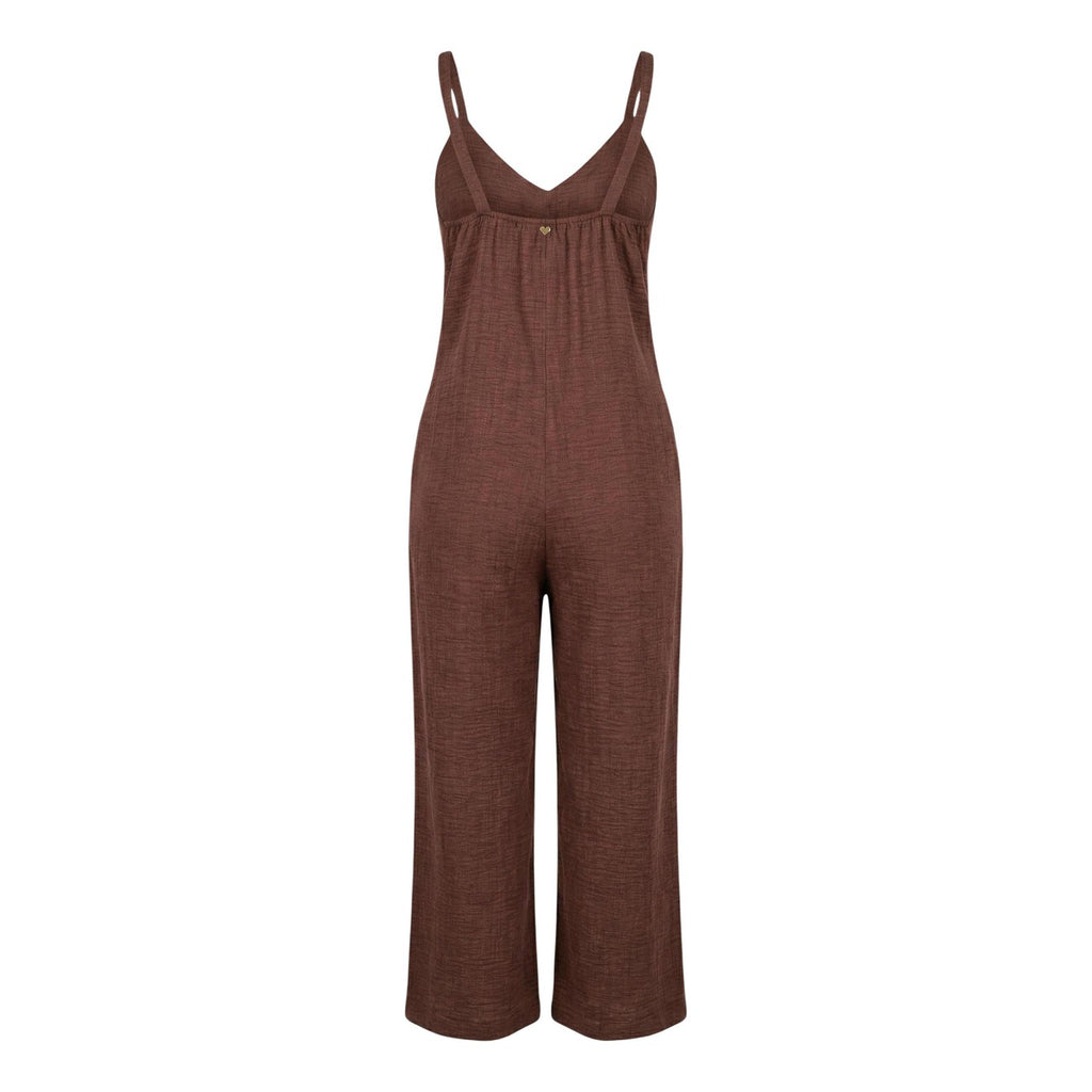 Artigli Tuta Donna Marrone Spalline Scollo V Made in Italy - AbbiMar